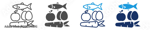 fresh food icon set with multi concept