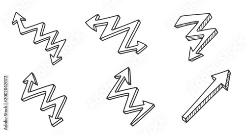 Arrow illustrations collection directional indicators vector set