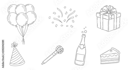 Celebration elements illustration festive occasion symbols