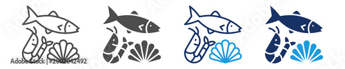 seafood icon set with multi concept