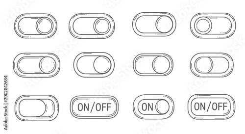 Toggle switches set illustrations