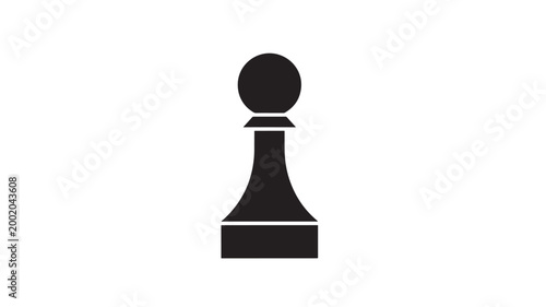 Bild auf Leinwand Pawn chess piece icon with black silhouette and simple design featuring game, bo