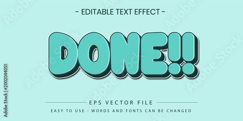 Done Text Effect Editable EPS Vector