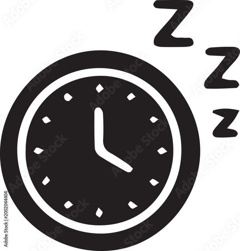 Sleep Clock Icon. Bedtime Reminder Illustration.