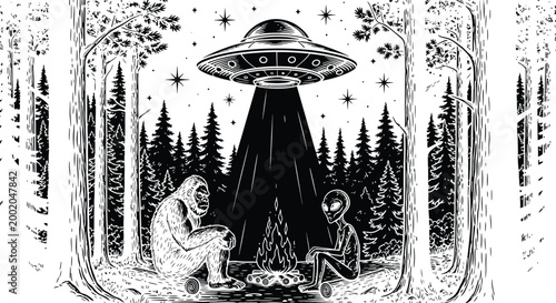 Ufo sighting in a dense forest a mysterious encounter