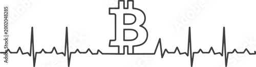 Black and white line of a stock chart with a magnifying glass highlighting a candlestick pattern line stock chart