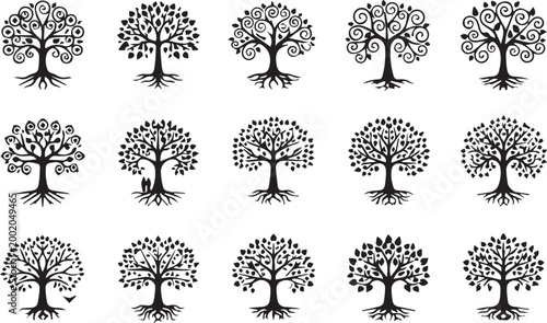 Ornamental Tree Life Vectors

Swirly Branch Tree Silhouettes