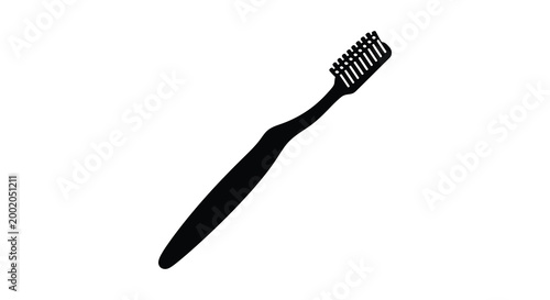 Toothbrush silhouette on a white background silhouette