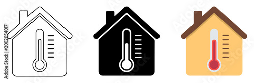 smart home thermostat temperature icon vector