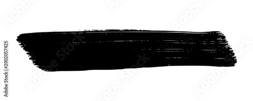 Solid wide black abstract brush stroke with clean paint texture. Bold artistic smear isolated for underground posters, hip hop branding, and edgy urban graphic design layouts.