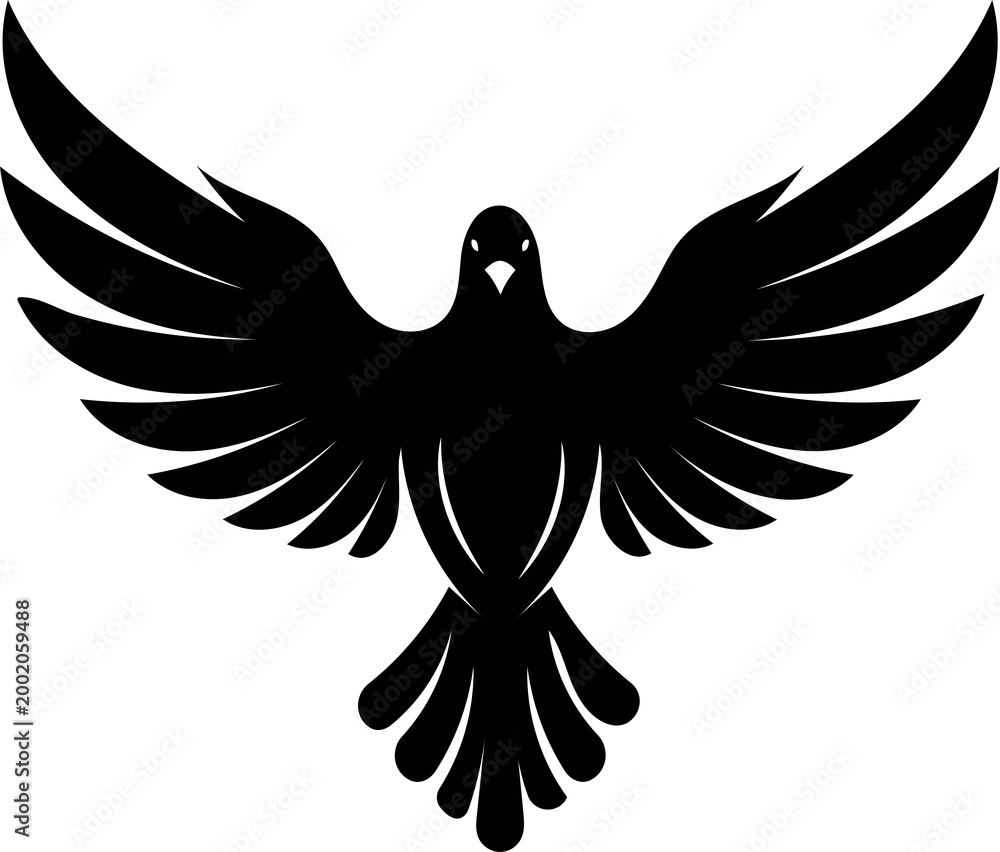 Fototapeta premium Majestic raven silhouette a symbol icon mystery and freedom in flight