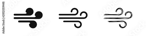 Wind Breeze and Air Flow Motion Symbol Set