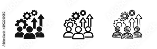 Team Productivity and Business Growth Process Icon