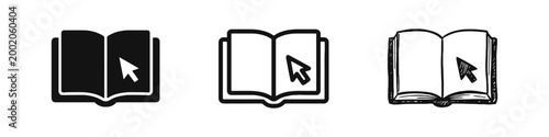 E-learning and Online Education Digital Book Icon