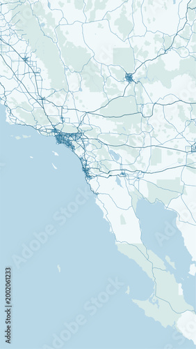 Canvas Print Modern minimalist vector map of San Diego and Tijuana border region