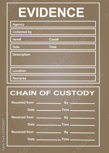 Chain of custody form. vector