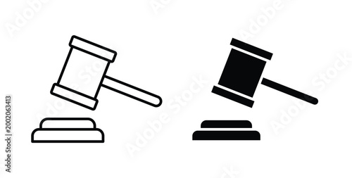 Tableau sur toile Auction icon simple illustration set. Black and white icons