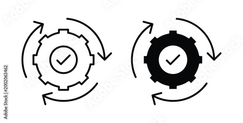 Tableau sur toile Automatic process icon simple illustration set