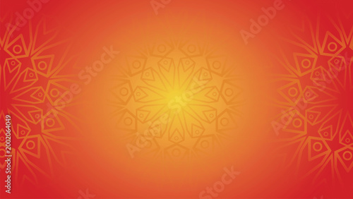 Vibrant red background with ornate circular mandala patterns vector illustration design.