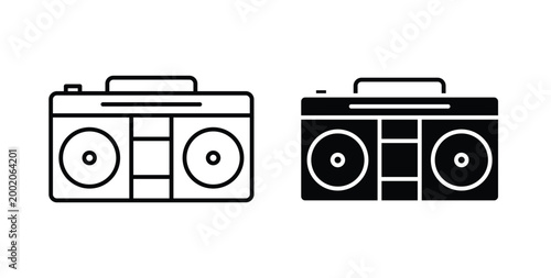 Cuadro en lienzo Boombox icon simple illustration set. Black and white icons