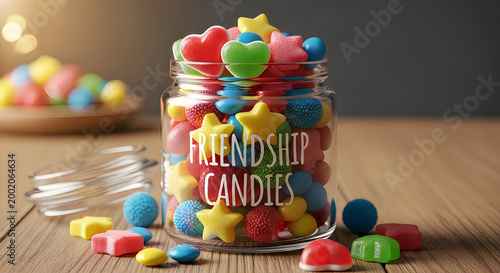 A vibrant jar of friendship candies a sweet and colorful gift idea for loved ones