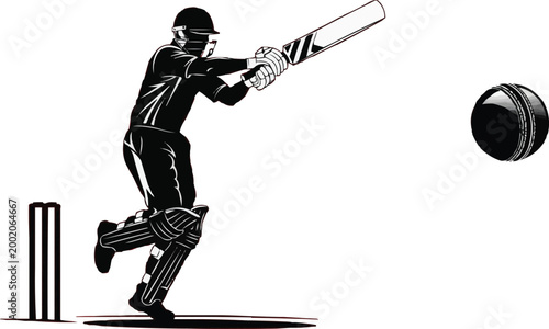 Outdoor Cricket Game with Players in Action