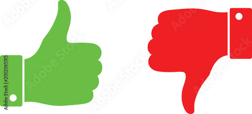 Canvas-taulu Thumbs up and down icons Vector