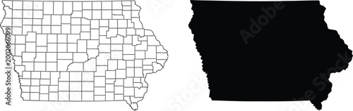 Canvastavla Iowa state map icons Vector