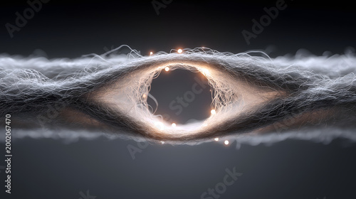  Double Layer Gauze Illustration, Hyperrealistic Parallel Gauze Layers, Breath Openings, Mist Retention, Light Halo, Commercial Use