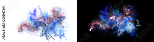 Quadro su tela PNG image of Vibrant cosmic nebula with glowing stars and colorful clouds on tra