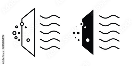 Tableau sur toile Filtration icon simple illustration set. Black and white icons