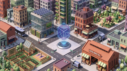 Sustainable Urban Planning: Isometric Eco-City Simulation