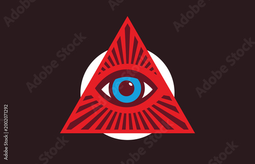 All Seeing Eye in  Symbol  vector illustration.