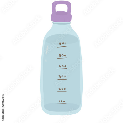 Reusable Water Bottle Flat Illustration, Hydration and Healthy Lifestyle Concept for planner, social media and lifestyle content