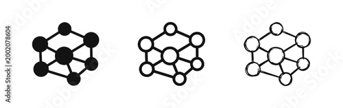 Molecular Structure and Network Connection Science Icon Set
