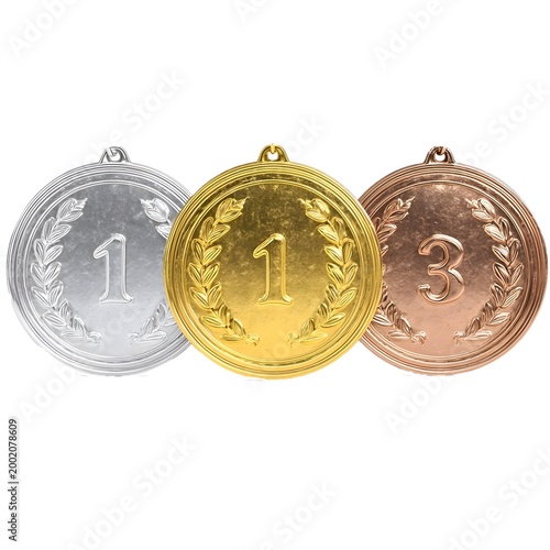 Professional award medals lineup representing competition triumph excellence and winning achievements