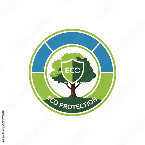 Shield with tree and roots representing strong ecological protection.
