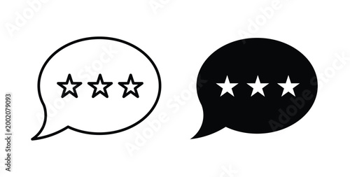 Rating icon simple illustration set. Black and white icons