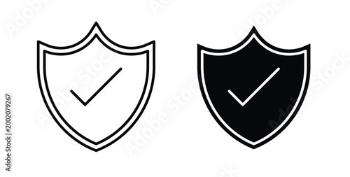 Reliable icon simple illustration set. Black and white icons