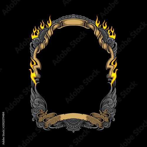 Luxury Vintage Gold Ornamental Frames Set on Black Background – Elegant Baroque Decorative Borders Collection
