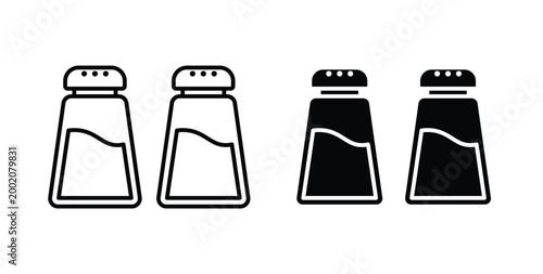 Salt and pepper icon simple illustration set. Black and white icons