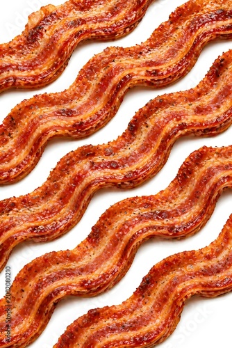 Abstract Wavy Bacon Strips Pattern Isolated on White