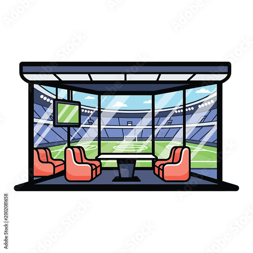 Modern sports lounge seating area interior.
