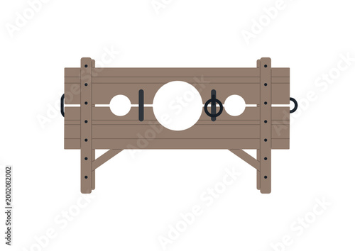 Wooden pillory stands offering a glimpse into past punishment practices, its sturdy frames tell stories of law and order in medieval communities, evoking fear and reflection.
