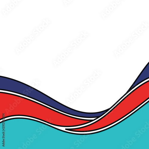 Free Download Abstract Wavy Lines with White, Blue, Red, and Turquoise Colors. - GFXLoad