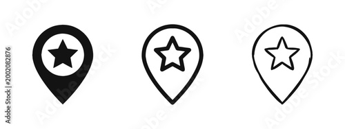 Favorite Place and Recommended Location Pin Icon Set