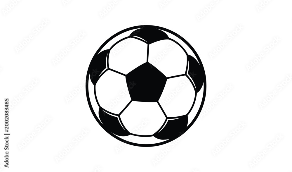 Fototapeta premium Black and white soccer ball on isolated for sports design