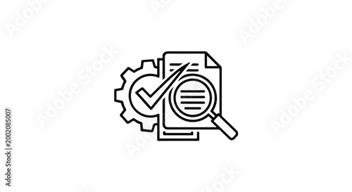 Icon representing audit, verification, analysis, and process
