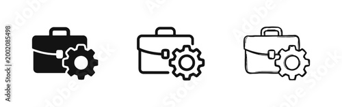 Business Portfolio and Settings Icon Set for Management