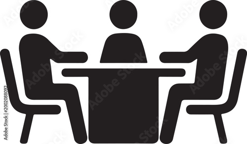 Professional Meeting Icon Corporate Discussion & Collaboration Graphic
